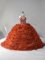 Lovely Brown Sleeveless Organza Court Train Lace Up Quince Ball Gowns for Sweet 16 and Quinceanera