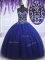 Admirable Royal Blue Ball Gowns Beading Ball Gown Prom Dress Lace Up Tulle Sleeveless Floor Length