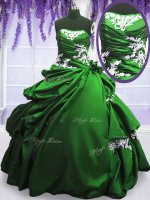 Customized Strapless Neckline Appliques and Pick Ups 15 Quinceanera Dress Sleeveless Lace Up
