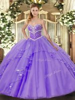 Sleeveless Beading and Ruffles Lace Up Quinceanera Dresses