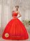Sweetheart Red Sweet Quinceanera Dress With Appliques Decorate and Ruch For Formal Evening in Sunnyvale CA