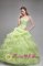 Vitrolles France Strapless Beading and Ruffles Decorate Spring Green Quinceanera Dress Clearance