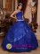 Lo Miranda Chile To Seller Royal Blue Quinceanera Dress With One Shoulder Neckline ball gown
