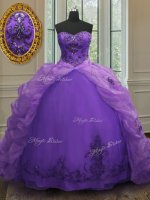 Purple Sweetheart Lace Up Beading and Appliques and Pick Ups Casual Dresses Court Train Sleeveless(SKU PSSW0129-12BIZ)