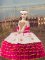 Ball Gowns Little Girls Pageant Dress Wholesale Fuchsia Straps Organza Sleeveless Floor Length Lace Up