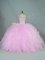 Adorable Ball Gowns Sleeveless Lilac Quince Ball Gowns Brush Train Lace Up