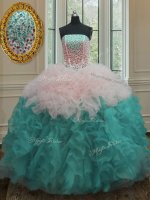 Floor Length Multi-color 15th Birthday Dress Strapless Sleeveless Lace Up(SKU PSSW007-4BIZ)