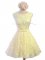 Yellow Vestidos de Damas Prom and Party and Wedding Party with Belt Scoop Sleeveless Lace Up