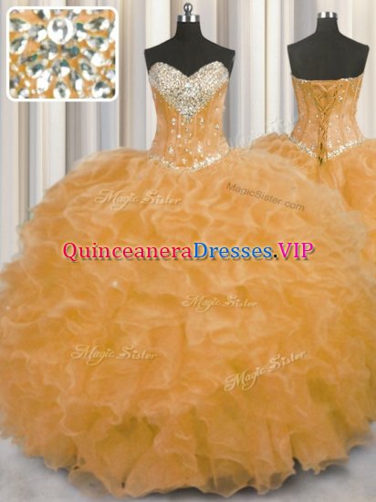 Sleeveless Beading and Ruffles Lace Up Quinceanera Dresses - Click Image to Close