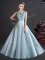 Fashion Straps Sleeveless Bowknot Zipper Quinceanera Court of Honor Dress