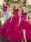 Scoop Sleeveless Tulle Sweet 16 Dresses Ruffles Lace Up