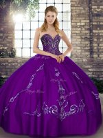 Sleeveless Beading and Embroidery Lace Up 15th Birthday Dress