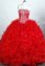 Luxurious Ball Gown Strapless Floor-length Red Quinceanera Dresses Style FA-C-032
