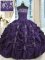 Flirting Ball Gowns Quinceanera Dresses Purple Strapless Taffeta Sleeveless Floor Length Lace Up