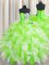 Low Price Floor Length Multi-color Sweet 16 Dress Organza Sleeveless Beading and Ruffles