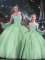 Designer Apple Green Sweetheart Lace Up Beading Quinceanera Gowns Sleeveless