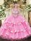 Exquisite Ball Gowns Vestidos de Quinceanera Lilac Scoop Organza Sleeveless Floor Length Lace Up