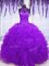 Adorable Purple High-neck Lace Up Beading and Ruffles 15 Quinceanera Dress Sleeveless
