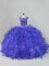 Sumptuous Ball Gowns Ball Gown Prom Dress Blue Scoop Organza Sleeveless Floor Length Lace Up