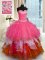 Multi-color Sleeveless Beading and Ruffles Floor Length Quince Ball Gowns