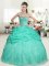 Fashion Pick Ups Apple Green Sleeveless Organza Lace Up Party Dresses for Military Ball and Sweet 16 and Quinceanera