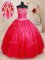Captivating Tulle and Sequined Sleeveless Floor Length Vestidos de Quinceanera and Beading
