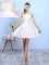 Elegant White Lace Up Halter Top Lace and Appliques Dama Dress Chiffon Sleeveless