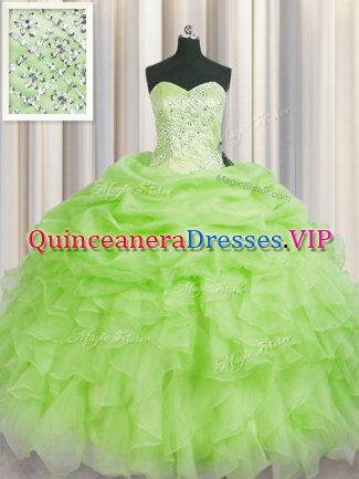 Hot Selling Sweetheart Sleeveless Lace Up 15 Quinceanera Dress Organza