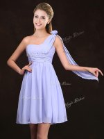 Excellent One Shoulder Sleeveless Ruching and Hand Made Flower Zipper Quinceanera Court Dresses