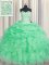 Great Sleeveless Lace Up Floor Length Beading and Ruffles 15 Quinceanera Dress