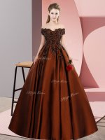 Custom Designed Lace and Appliques Quinceanera Dresses Brown Zipper Sleeveless Floor Length(SKU YCQD0187-8BIZ)