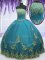 New Arrival Appliques Quince Ball Gowns Teal Zipper Sleeveless Floor Length