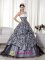 Wonderful Beading and Ruch Tombstone AZ Quinceanera Dress Luxurious A-line Princess Sweetheart Floor-length Zebra and Organza