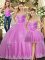 Sumptuous Sleeveless Lace Up Floor Length Beading and Appliques Ball Gown Prom Dress