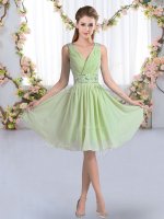 Sleeveless Zipper Knee Length Beading Court Dresses for Sweet 16