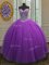Hot Sale Eggplant Purple Sweetheart Neckline Beading 15th Birthday Dress Sleeveless Lace Up