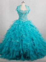 Ball Gowns Sleeveless Aqua Blue Quinceanera Dresses Brush Train Lace Up(SKU SWQD227BIZ)