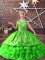 Straps Sleeveless Lace Up Little Girls Pageant Gowns Satin and Organza