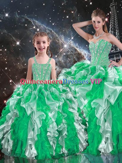 Ball Gowns Sweet 16 Dress Multi-color Sweetheart Organza Sleeveless Floor Length Lace Up - Click Image to Close