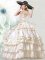 White Taffeta Lace Up Sweetheart Sleeveless Floor Length Sweet 16 Dresses Embroidery and Ruffled Layers
