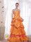 Kapaa Hawaii/HI Gorgeous Taffeta Orange A-Line / Princess Quinceanera Dama Dress Straps Floor-length Beading