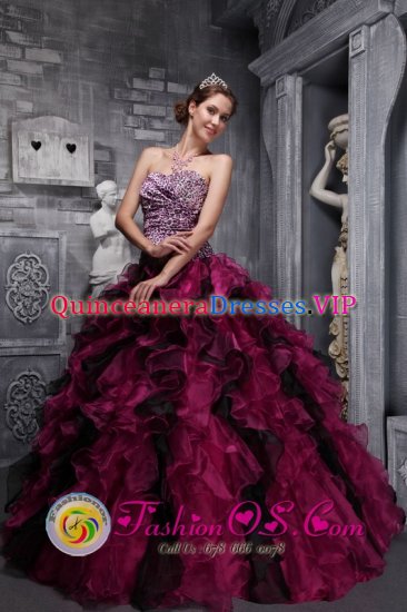 Leopord and Deaded Decorate Bodice Ruffles Wild Fushsia Quinceanera Dress Custom Made In Kirkcaldy Fife - Click Image to Close