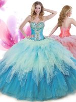 Floor Length Multi-color Quince Ball Gowns Sweetheart Sleeveless Lace Up(SKU SJQDDT750002BIZ)
