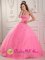 Yettington Devon Fabulous Rose Pink For Classical Sweet 16 Quinceaners Dress Sweetheart and Appliques Ball Gown