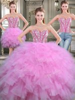 Three Piece Sweetheart Sleeveless Lace Up Vestidos de Quinceanera Lilac Tulle(SKU YYPJ016CX003BIZ)