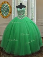 Beading Sweet 16 Dresses Green Lace Up Sleeveless Floor Length(SKU PSSW013-9BIZ)