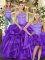 Wonderful Purple Lace Up 15 Quinceanera Dress Beading and Ruffles Sleeveless Floor Length