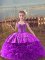 Cheap Lilac Ball Gowns Fabric With Rolling Flowers Straps Sleeveless Embroidery Lace Up Pageant Dress Wholesale Sweep Train