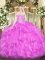 On Sale Lilac Lace Up Off The Shoulder Beading and Ruffles Quinceanera Gowns Organza Sleeveless