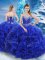 Sophisticated Royal Blue Sleeveless Beading Floor Length Ball Gown Prom Dress
